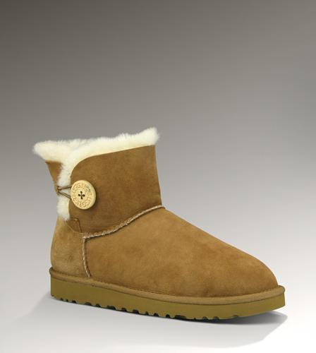 Ugg Outlet Bailey Button Mini Chestnut Boots 389056