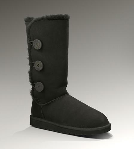 Ugg Outlet Bailey Button Triplet Black Boots 143875