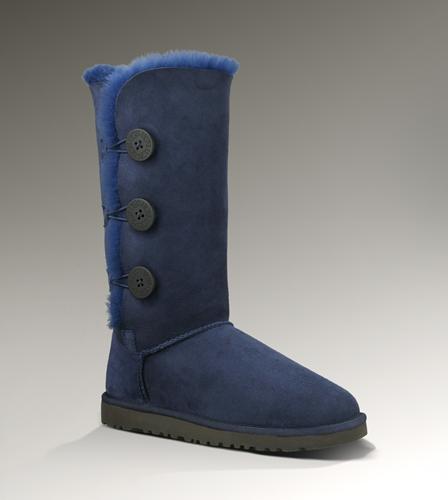 Ugg Outlet Bailey Button Triplet Navy Boots 573489