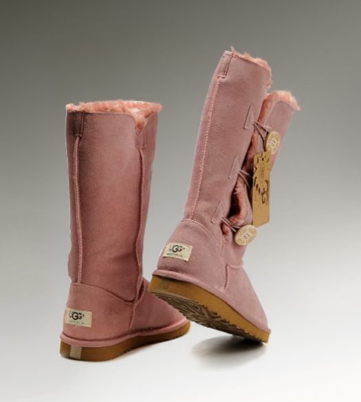 Ugg Outlet Bailey Button Triplet Pink Boots 872693