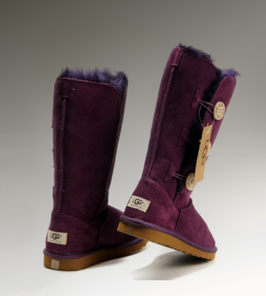 Ugg Outlet Bailey Button Triplet Purple Boots 034856