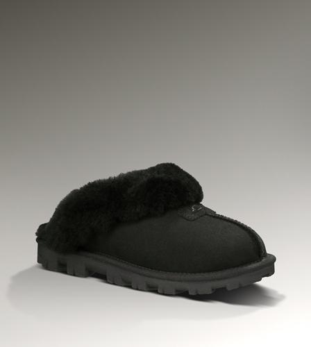 Ugg Outlet Coquette Black Slippers 026893