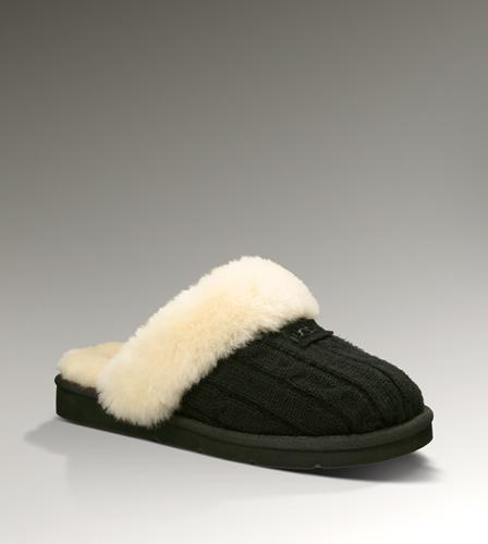 Ugg Outlet Cozy Knit Black Slippers 754612