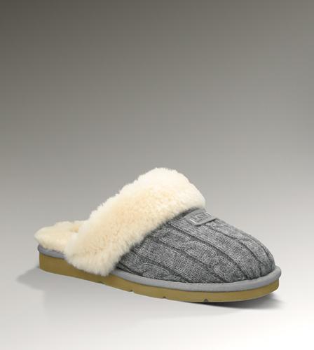Ugg Outlet Cozy Knit Grey Slippers 137629