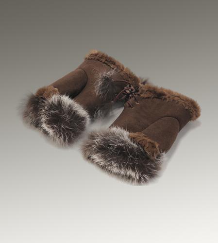 Ugg Outlet Fingerless Chocolate Glove 086293