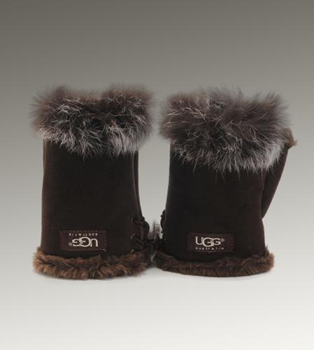 Ugg Outlet Fingerless Chocolate Glove 086293