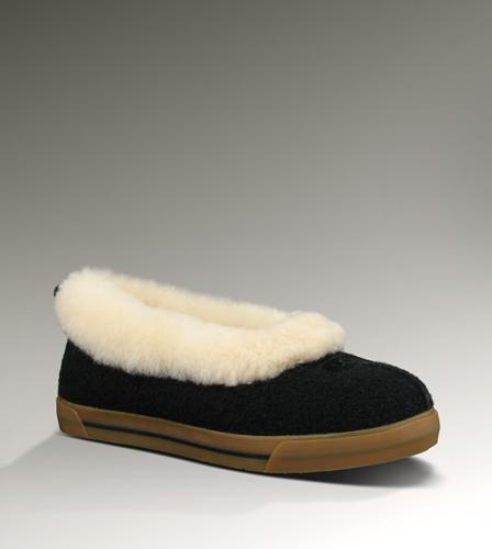 Ugg Outlet Rylan Wool Black Slippers 194872 - Click Image to Close