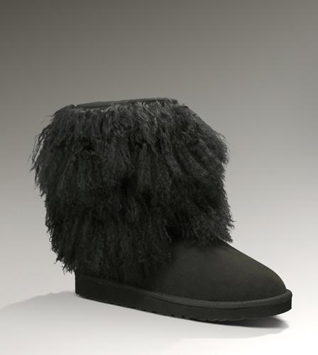 Ugg Outlet Sheepskin Cuff Short Black Boots 235916
