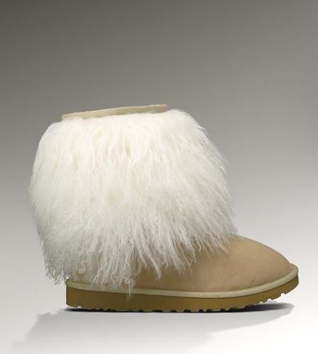 Ugg Outlet Sheepskin Cuff Short Sand Boots 561782