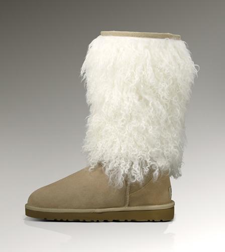 Ugg Outlet Sheepskin Cuff Tall Sand Boots 841609